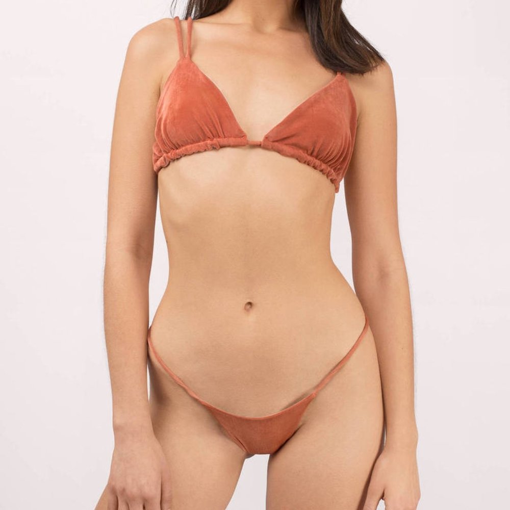SLATE SWIM SCULPT TERRACOTTA RIBBED BIKINI
